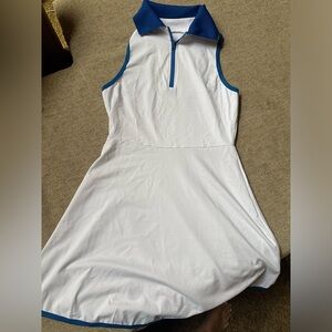 White and Blue Sleeveless Dress size small new with tags